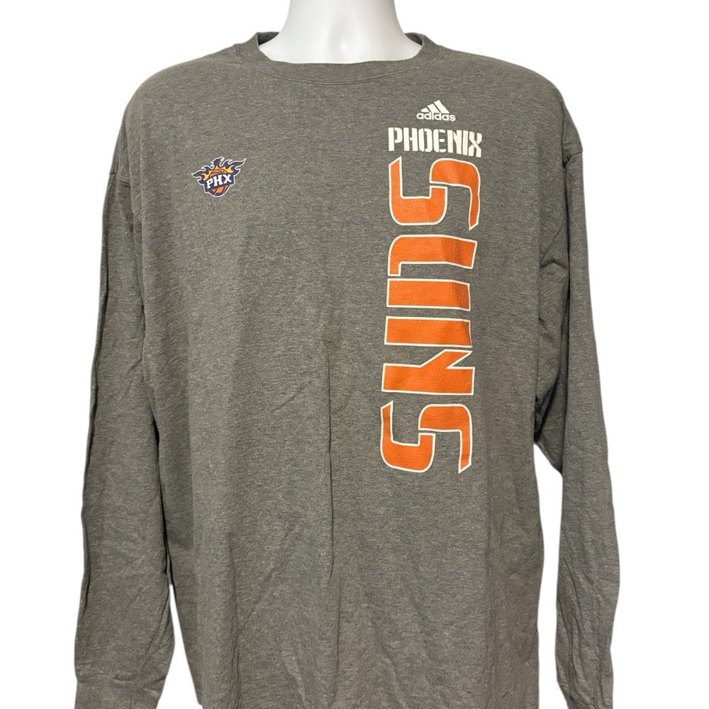 Adidas Phoenix Suns Basketball Men’s Gray Long Sleeve Tee Shirt XL
